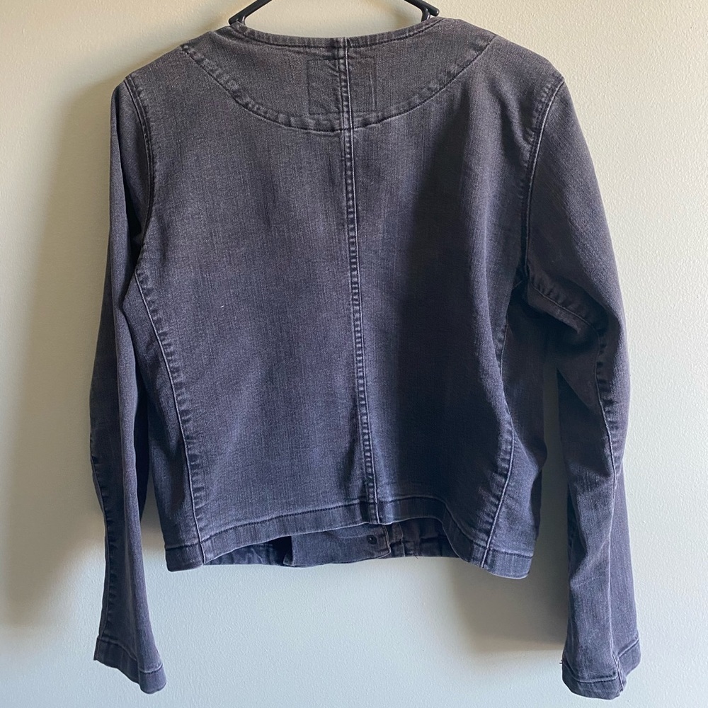 Levi’s Black Denim Moto Jacket with Zipper Sz L - Picture 6 of 7